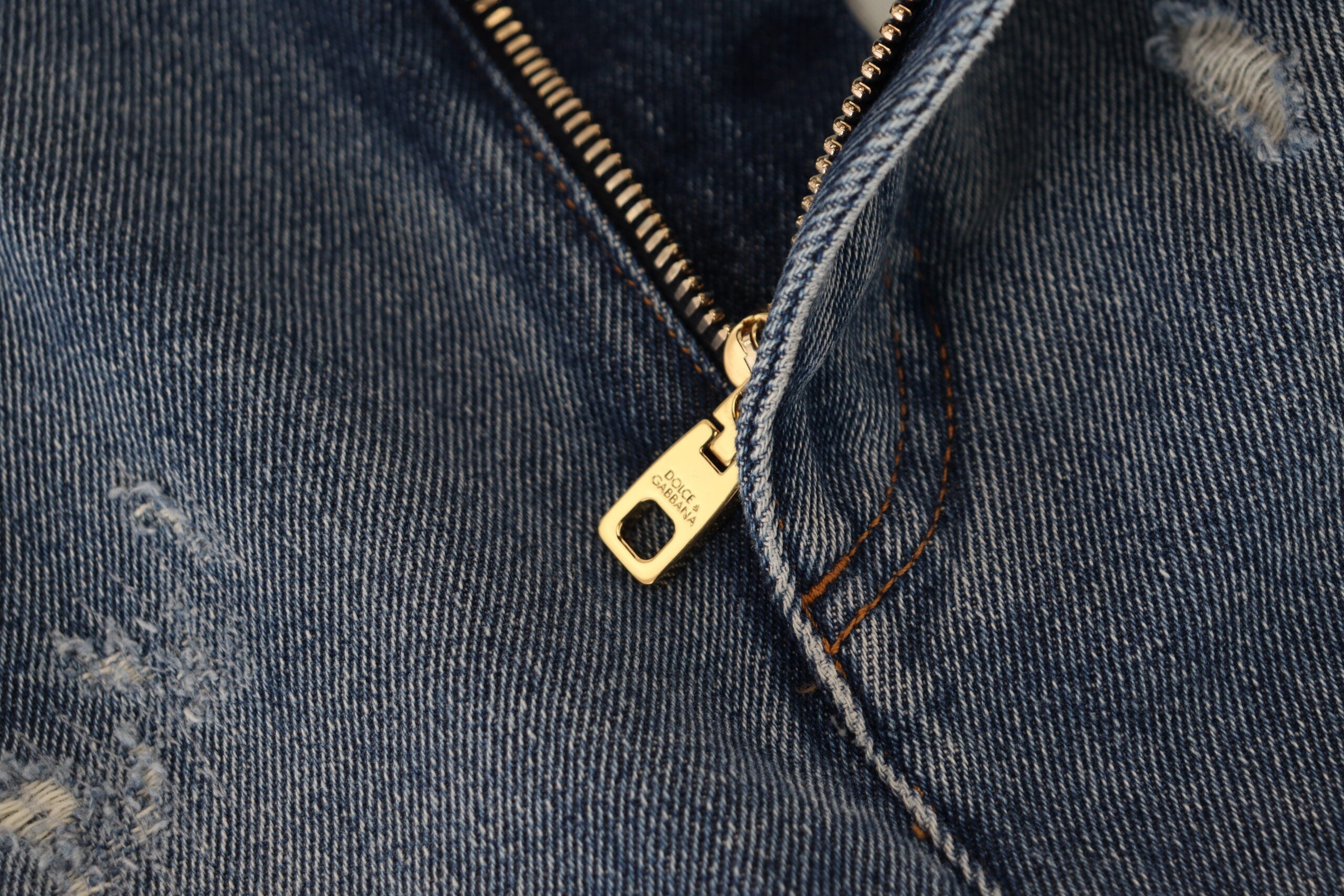 Dolce & Gabbana Blaue zerfledderte Skinny Denim-Jeans aus Baumwolle