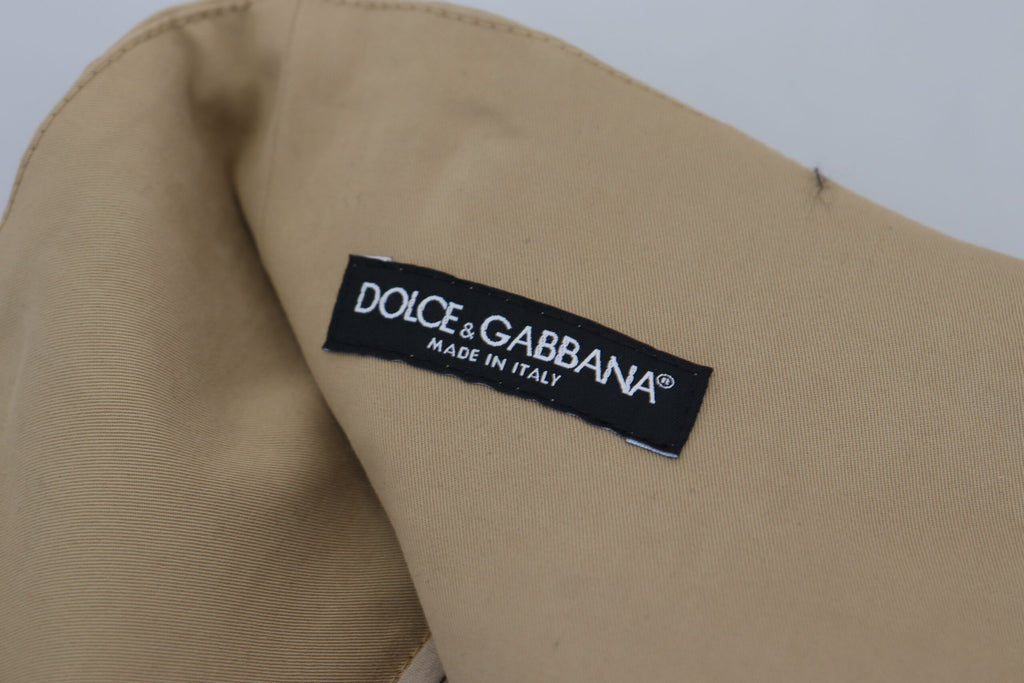 Dolce & Gabbana Braune, taillierte Hose aus Baumwolle mit hoher Taille