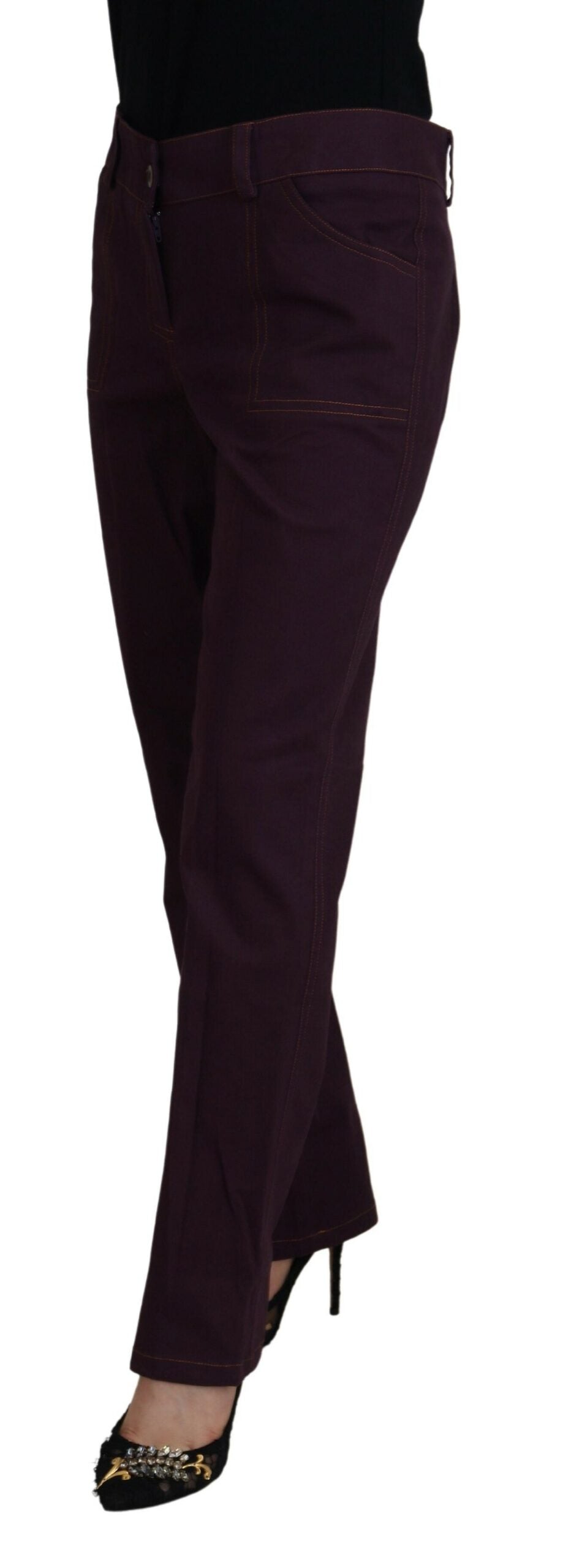 BENCIVENGA Lila Baumwolle Mid Waist Damen Tapered Pants
