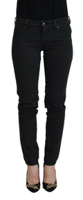 Ermanno Scervino Schwarze Baumwolle Slim Fit Damen Denim Jeans