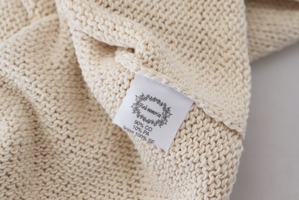 PINK MEMORIES Beigefarbenes ärmelloses Tank-Top aus Baumwollmischung mit Rundhalsausschnitt