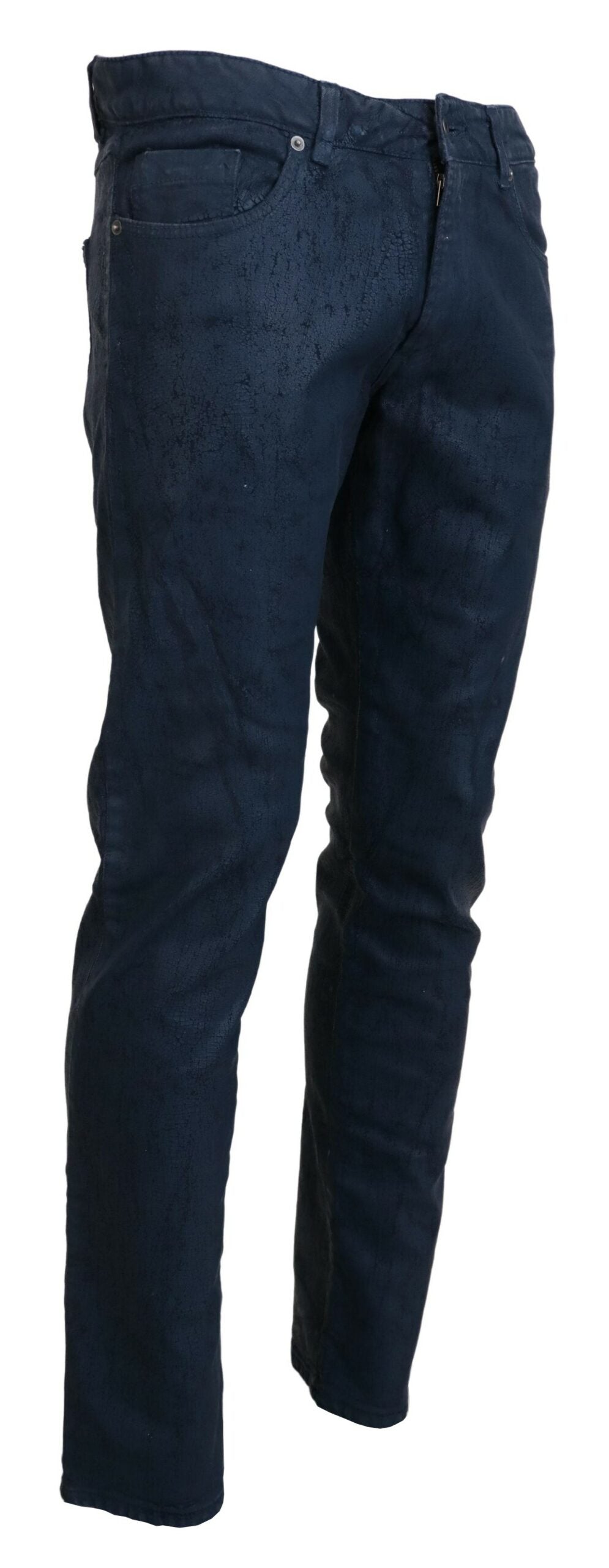Exte Blaue Baumwolle Tapered Slim Fit Herren Casual Denim Jeans