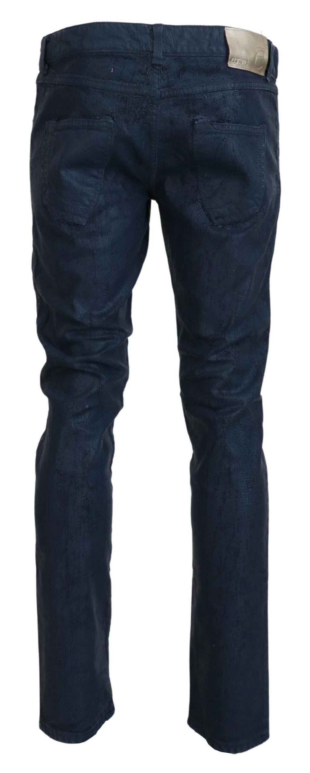 Exte Blaue Baumwolle Tapered Slim Fit Herren Casual Denim Jeans