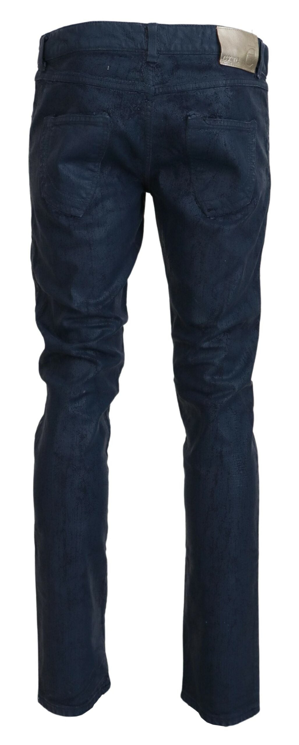 Exte Blaue Baumwolle Tapered Slim Fit Herren Casual Denim Jeans