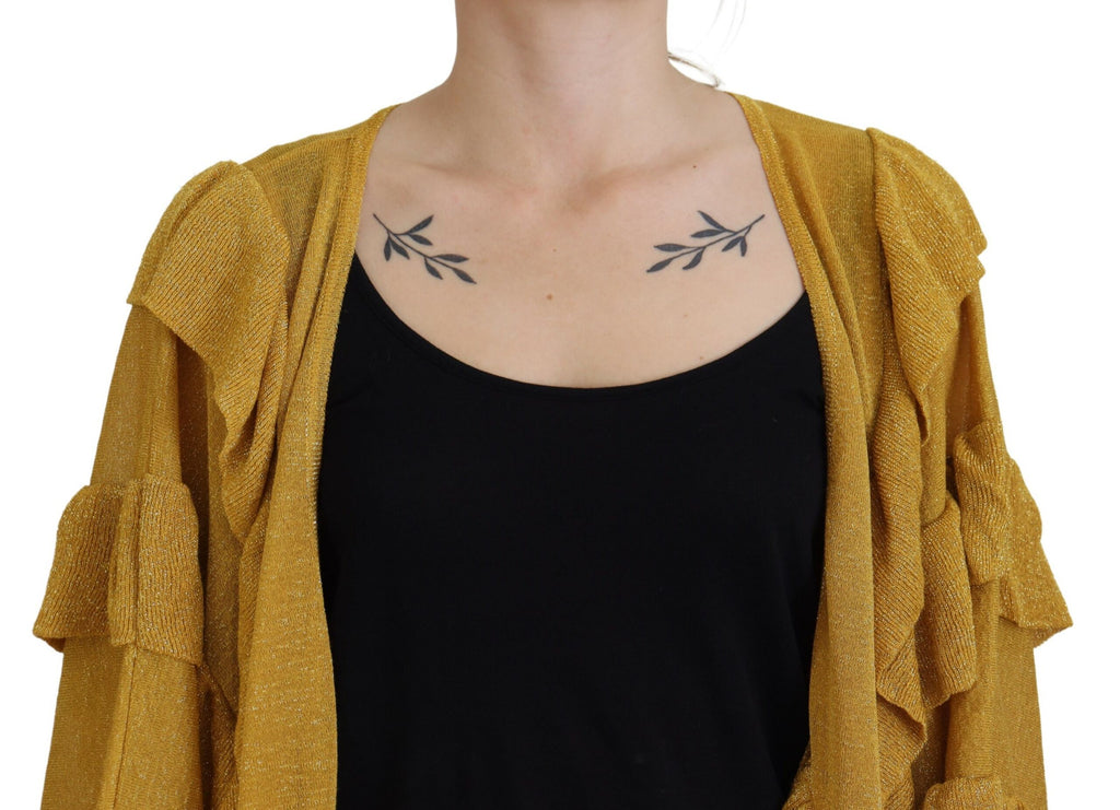 Aniye By Gold Lange Ärmel Gerüschte Damen Strickjacke Pullover