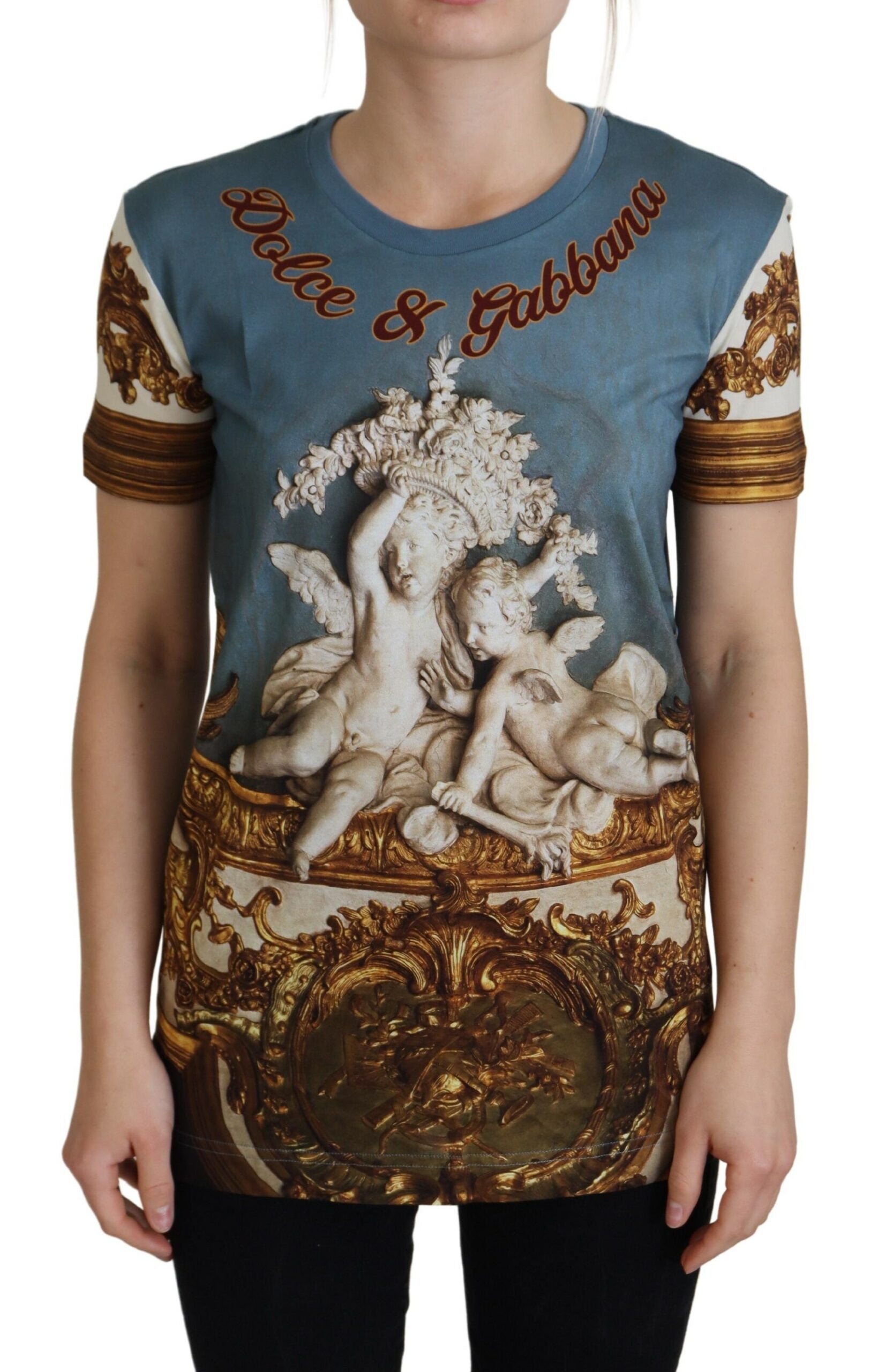 Dolce & Gabbana Multicolor DG Logo Angel Bedrucktes Shirt Top
