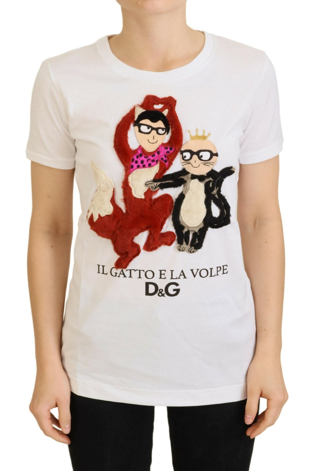 Dolce & Gabbana T-Shirt Top Weiß Strukturiert Kurzarm