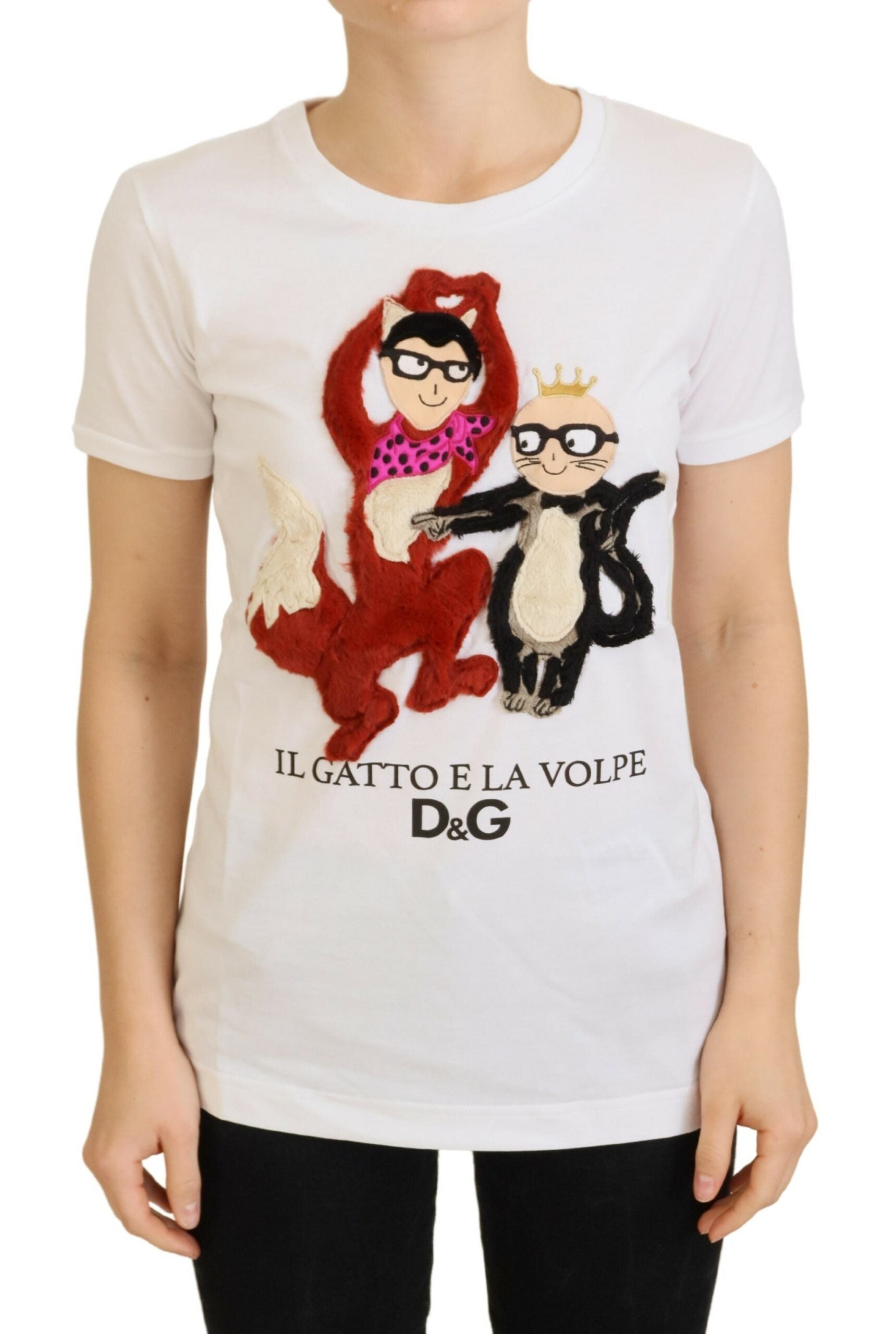 Dolce & Gabbana T-Shirt Top Weiß Strukturiert Kurzarm