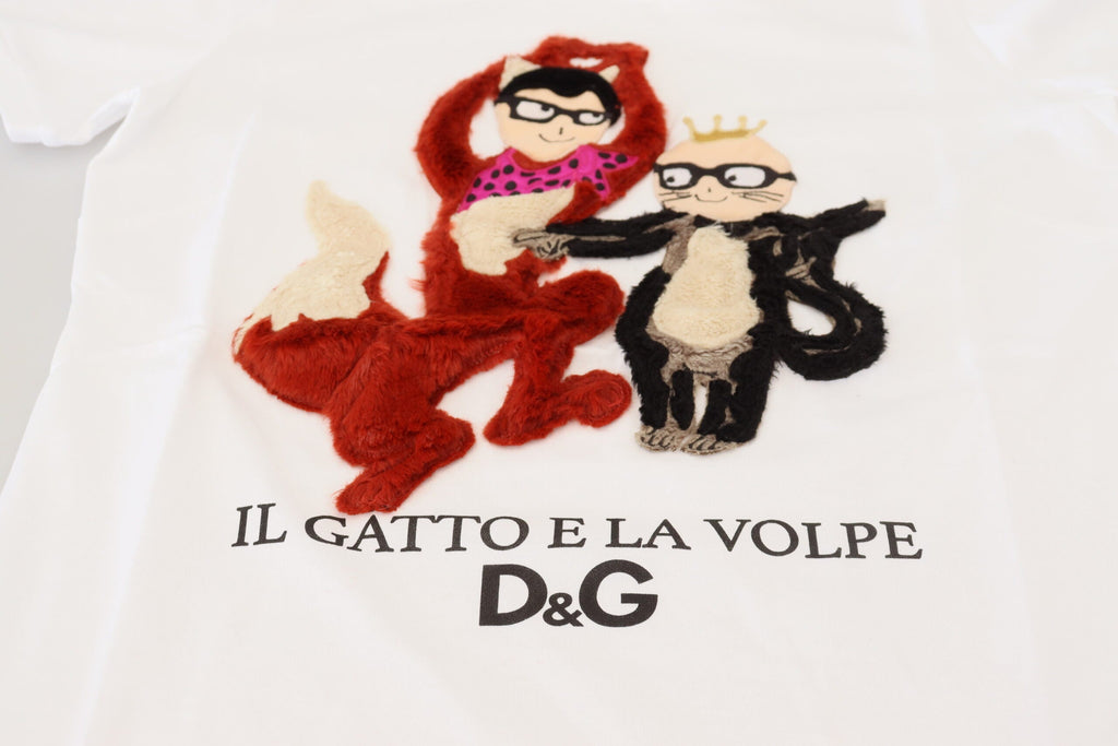Dolce & Gabbana T-Shirt Top Weiß Strukturiert Kurzarm