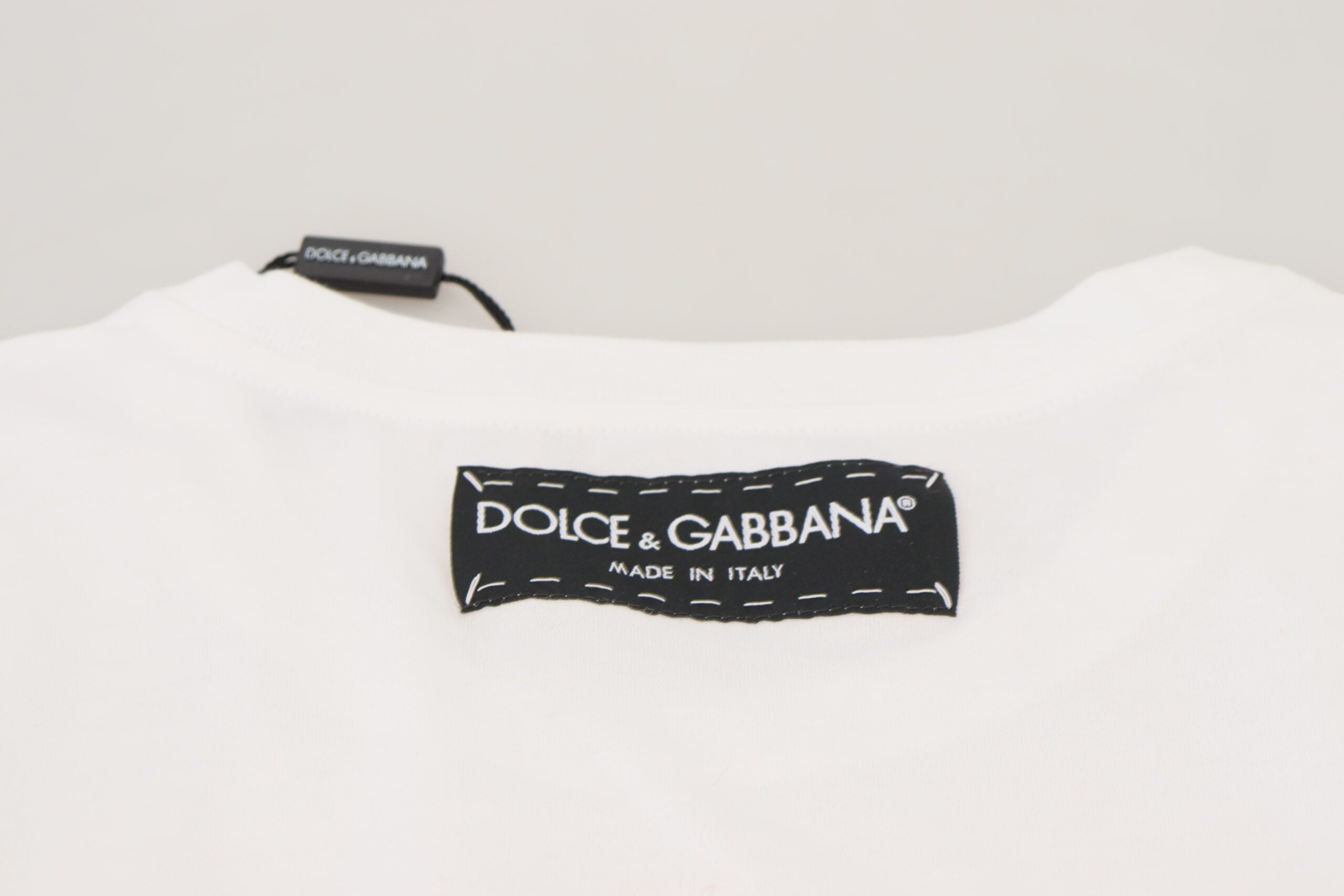 Dolce & Gabbana T-Shirt Top Weiß Strukturiert Kurzarm