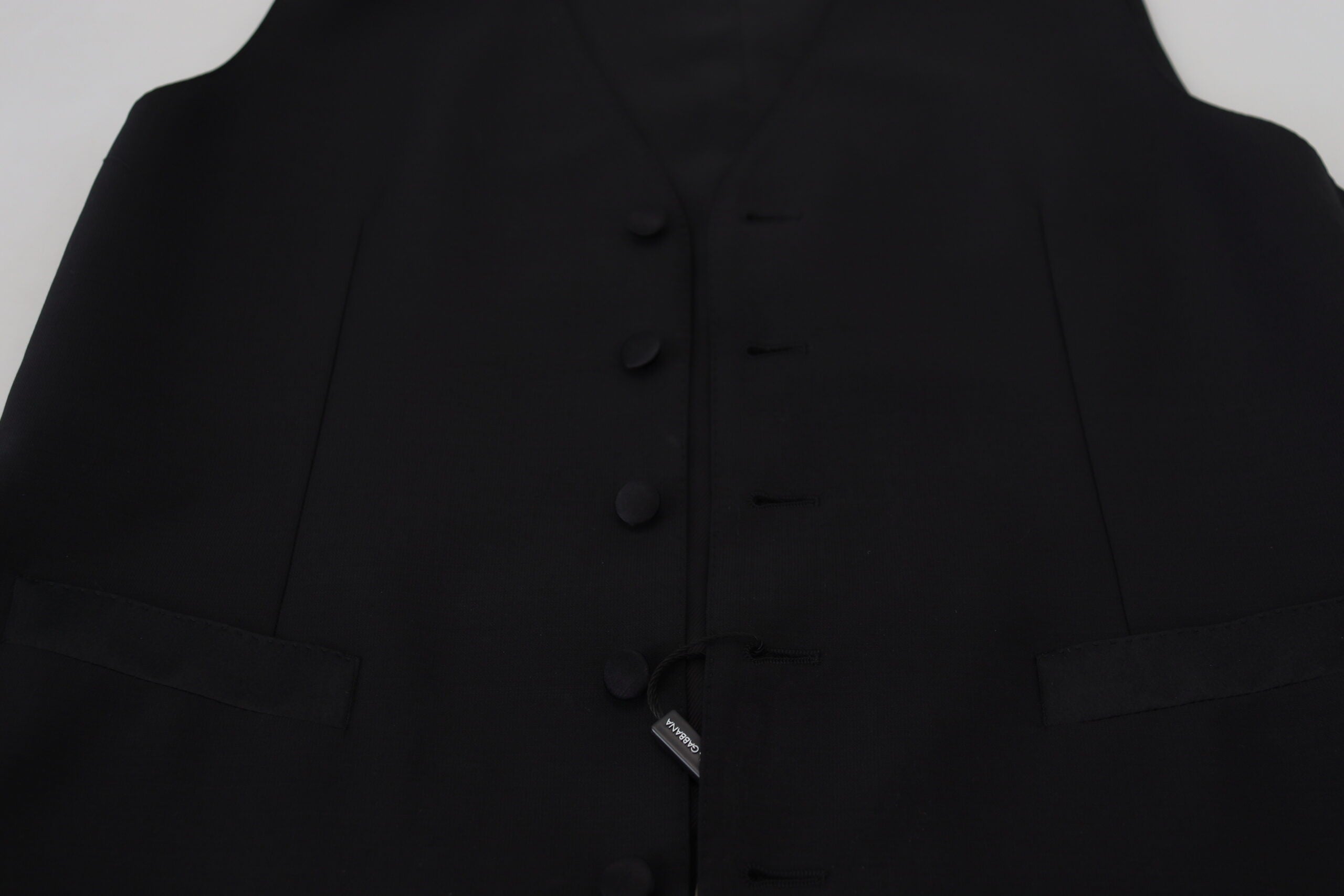 Dolce & Gabbana Schwarze Schurwollweste Formelle Weste