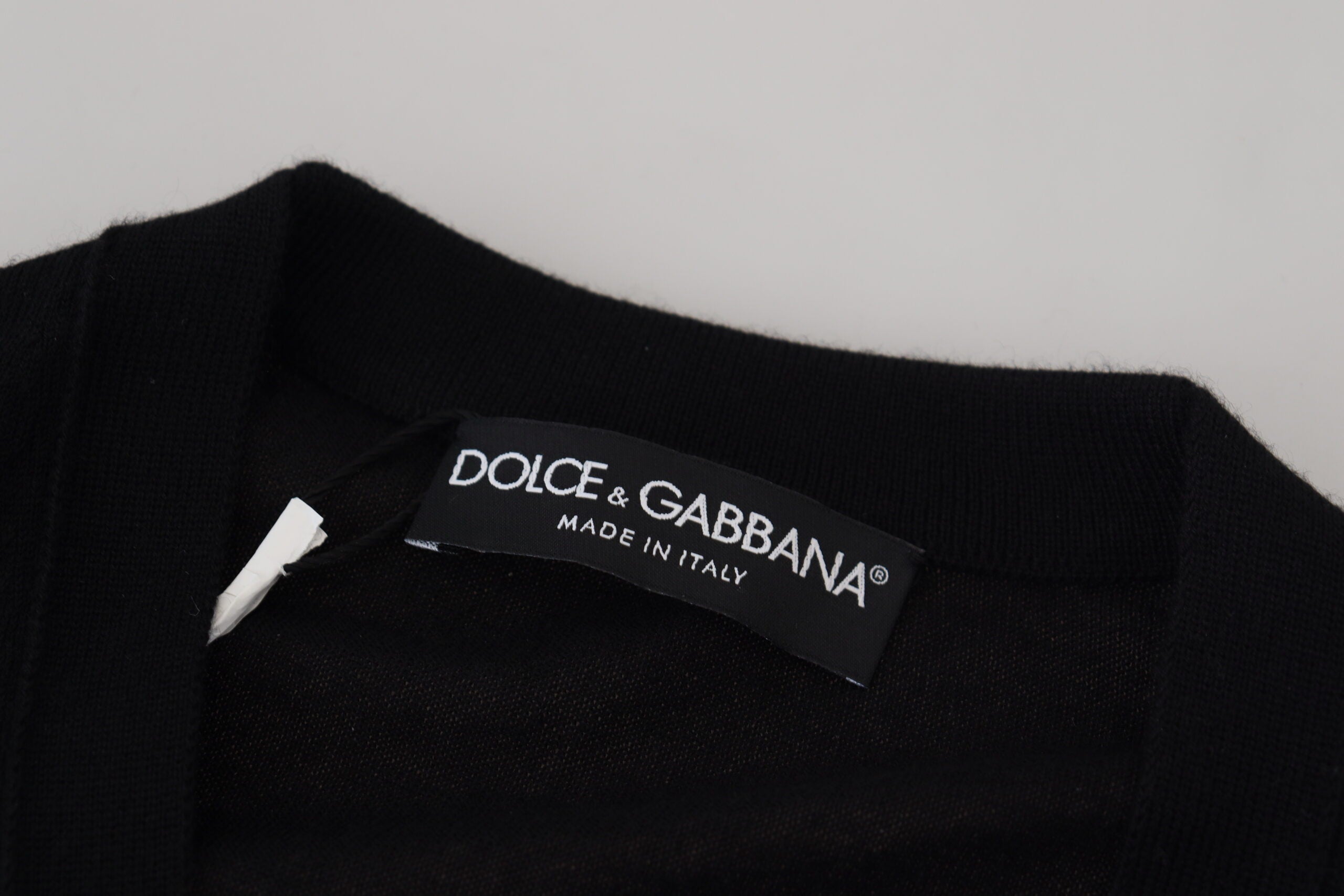 Dolce & Gabbana Schwarzer Kaschmir-Strickpullover mit Knopfleiste