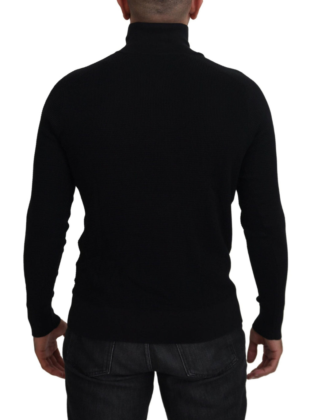 Dolce & Gabbana Pullover mit Rollkragen aus schwarzer Seide