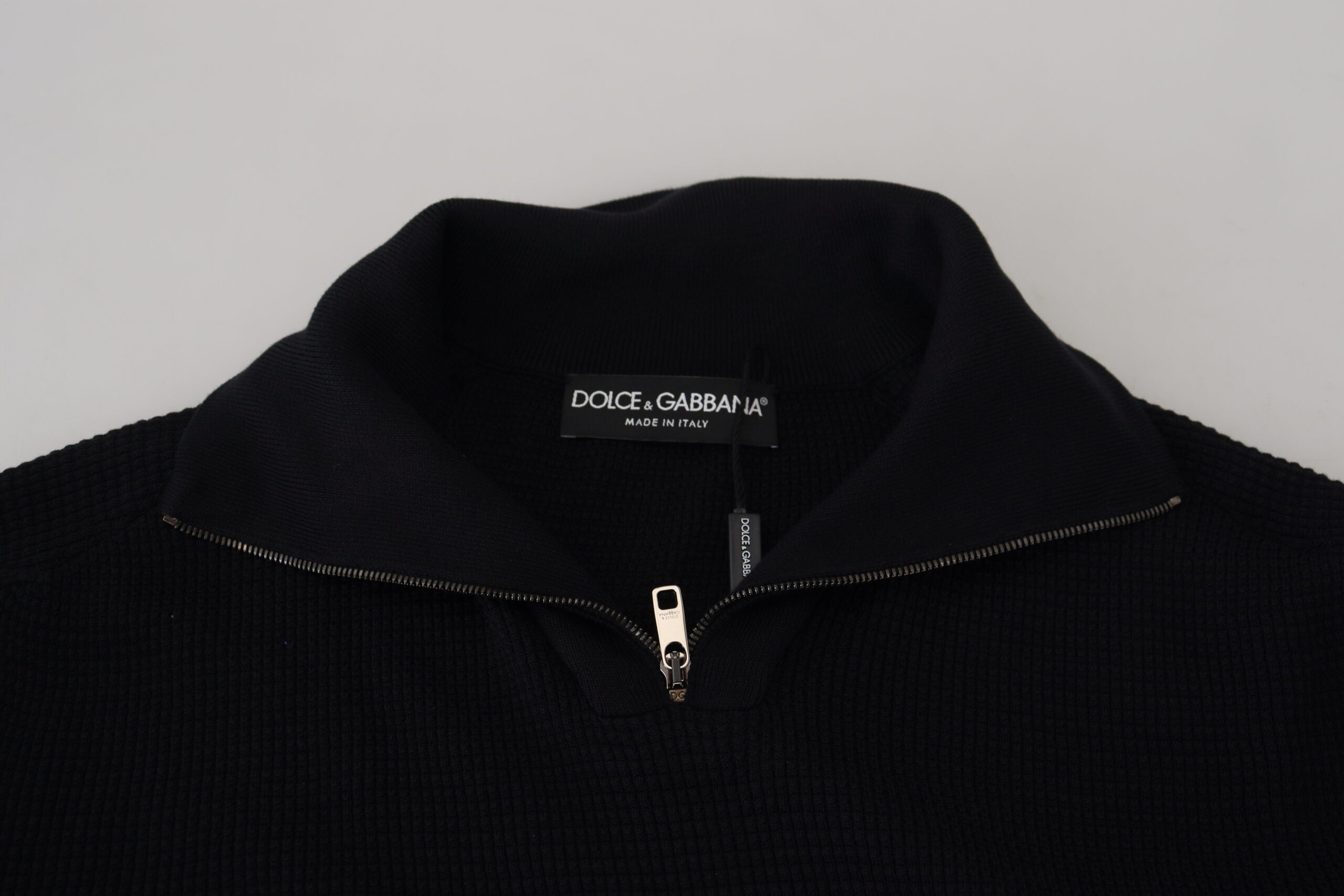 Dolce & Gabbana Pullover mit Rollkragen aus schwarzer Seide