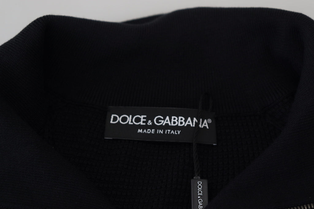 Dolce & Gabbana Pullover mit Rollkragen aus schwarzer Seide