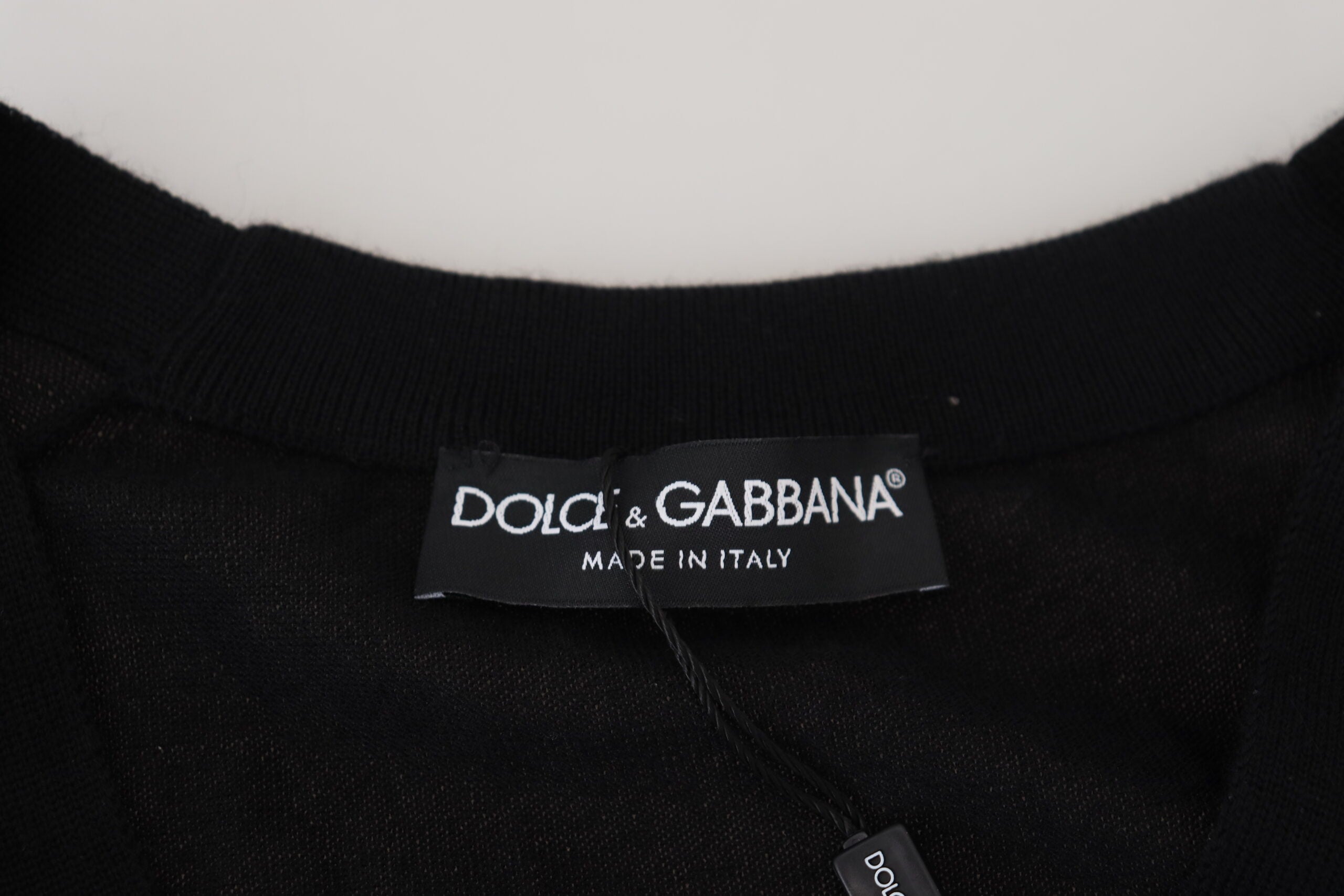Dolce & Gabbana Schwarzer Kaschmir-Strickpullover mit Knopfleiste