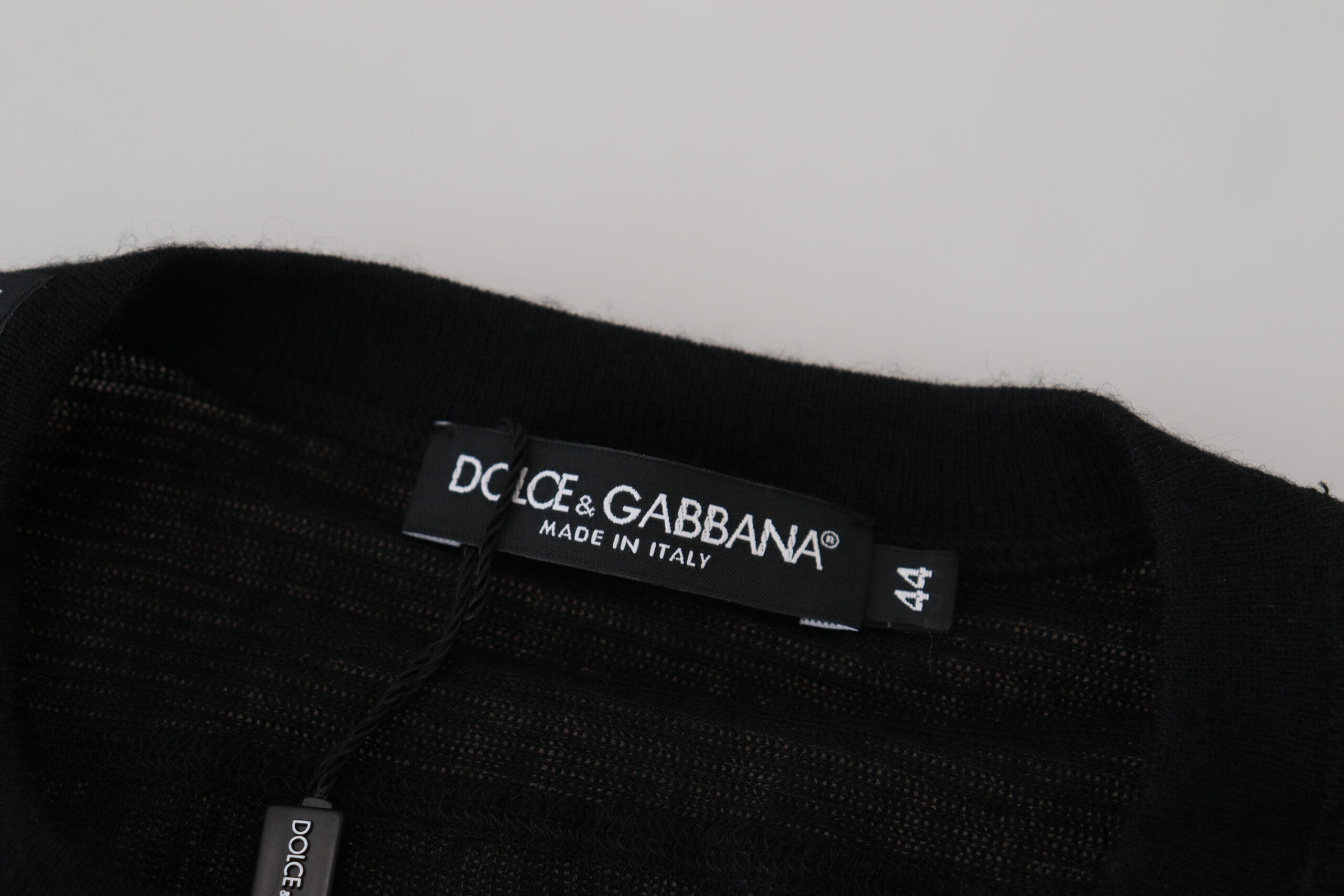 Dolce & Gabbana Schwarzer Kaschmir-Knopf-Pullover