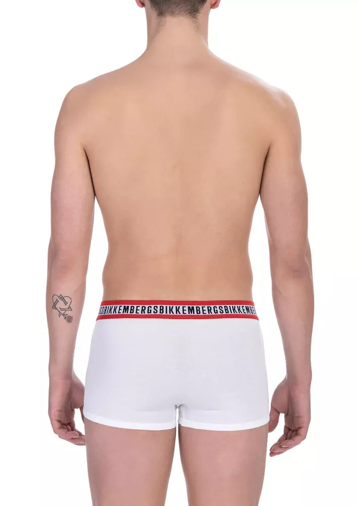 Bikkembergs Weißes Baumwoll-Boxershorts-Doppelpack für Herren
