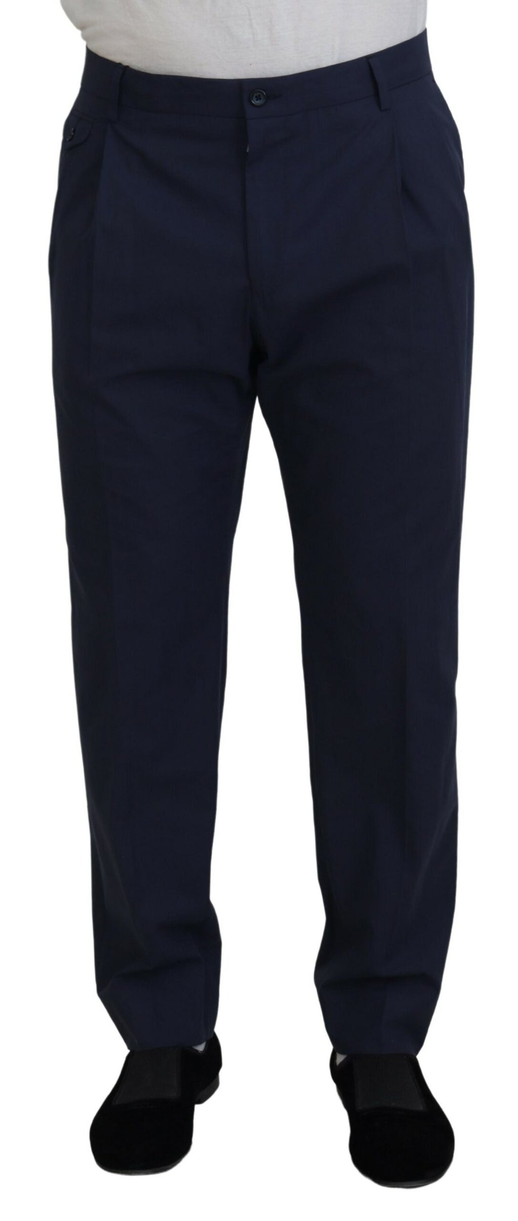 Dolce & Gabbana Dunkelblaue formelle Chino-Hose aus Baumwolle