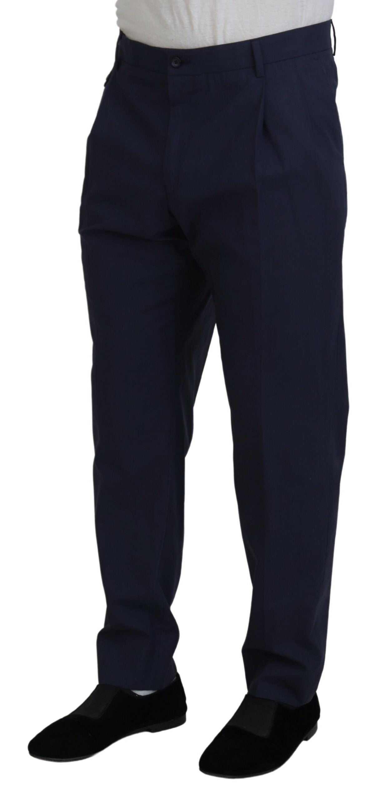 Dolce & Gabbana Dunkelblaue formelle Chino-Hose aus Baumwolle