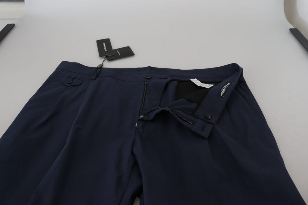 Dolce & Gabbana Dunkelblaue formelle Chino-Hose aus Baumwolle