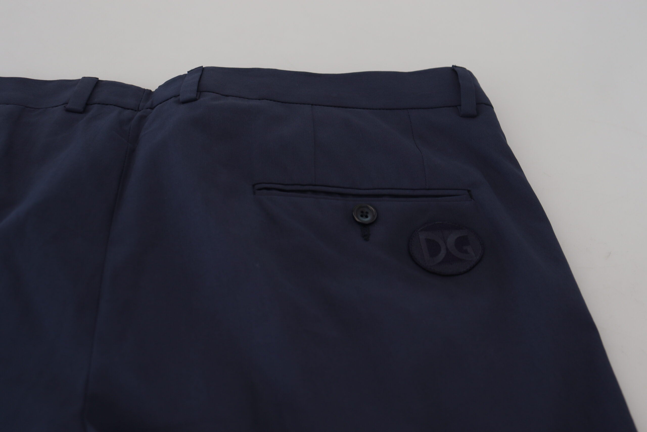 Dolce & Gabbana Dunkelblaue formelle Chino-Hose aus Baumwolle