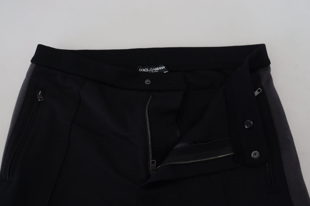 Dolce & Gabbana Schwarze Woll-Hufeisen-Jogger-Hose