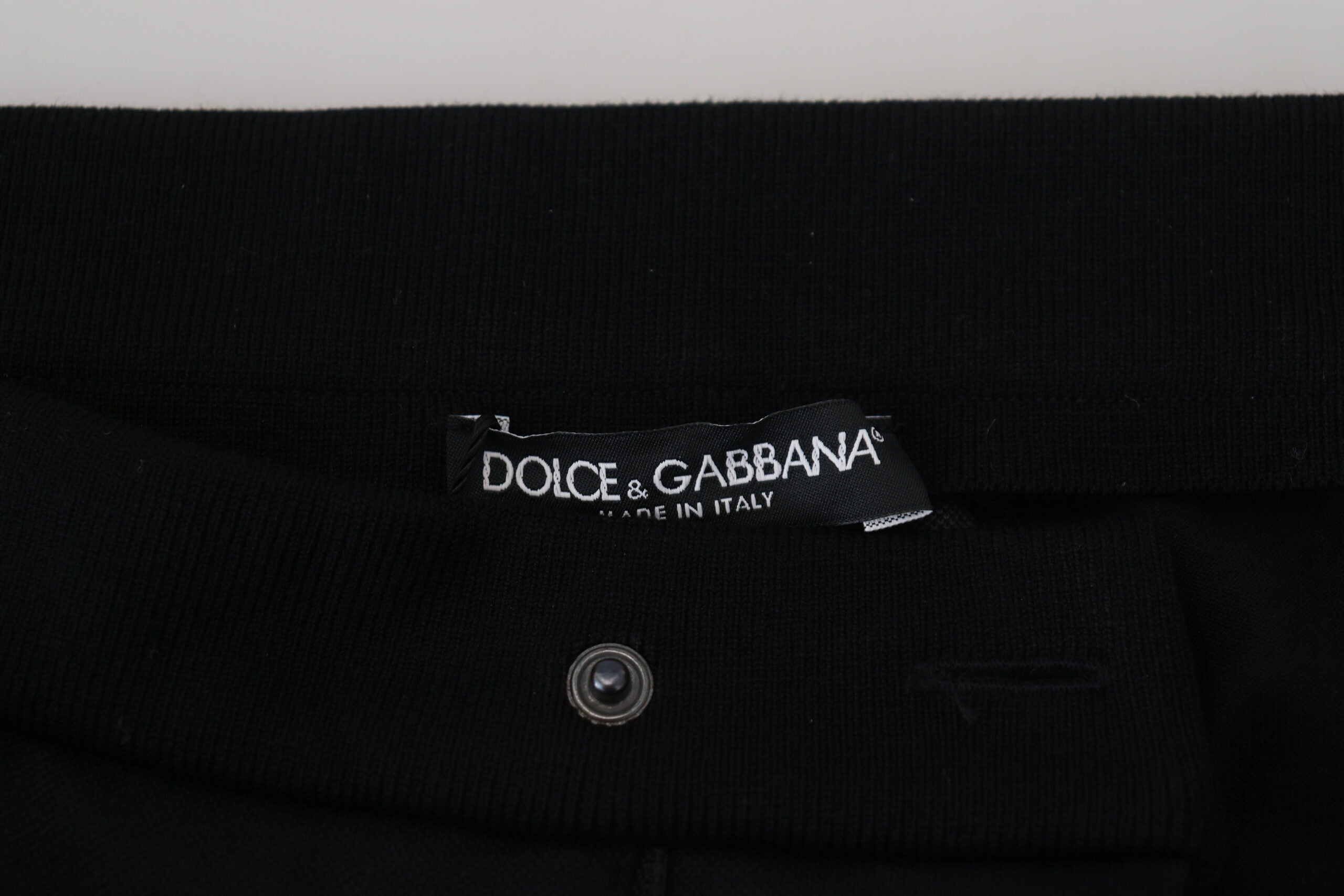 Dolce & Gabbana Schwarze Woll-Hufeisen-Jogger-Hose