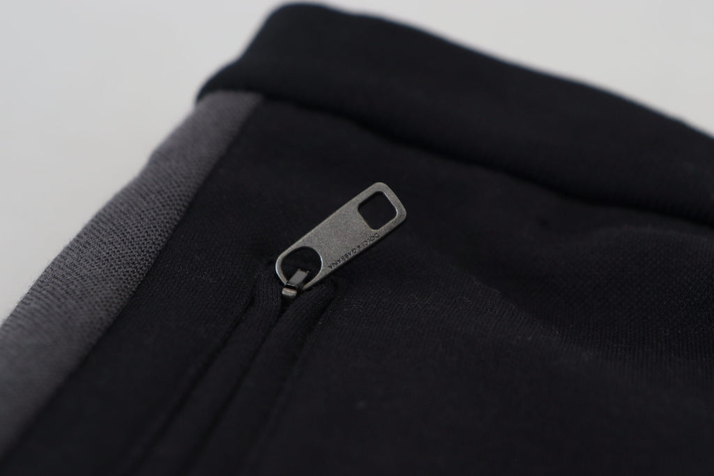 Dolce & Gabbana Schwarze Woll-Hufeisen-Jogger-Hose