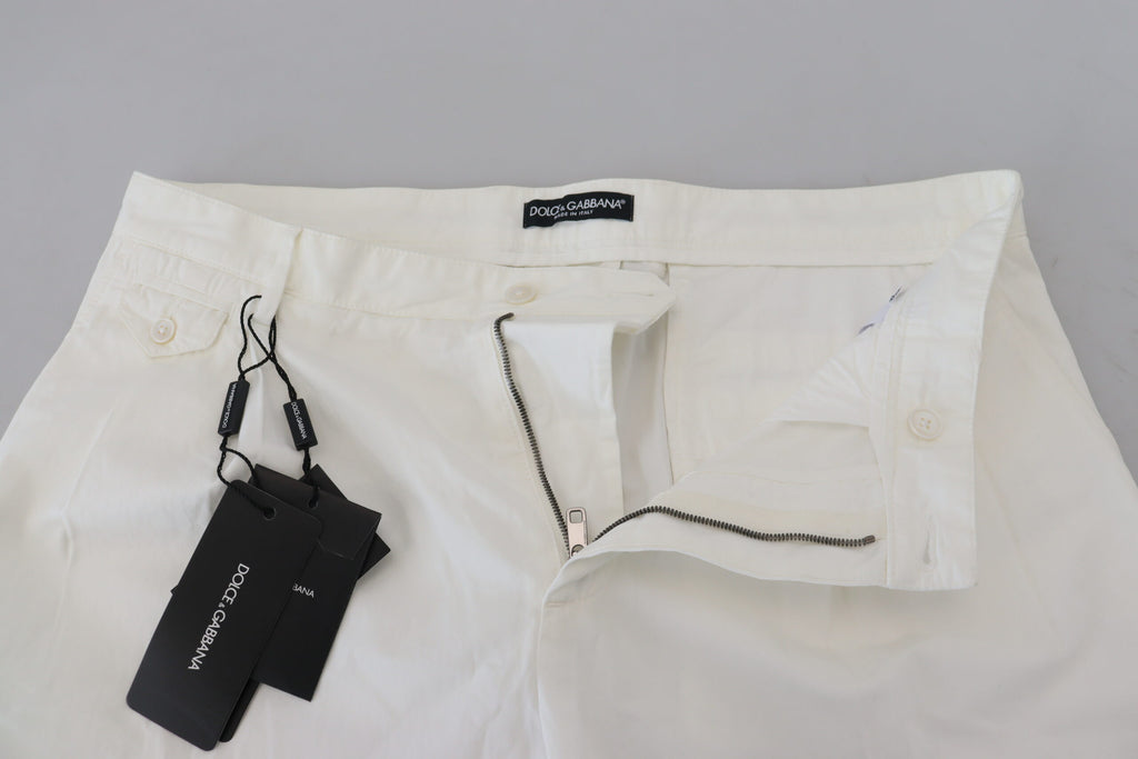 Dolce & Gabbana Weiße Skinny Chino-Hose aus Baumwolle