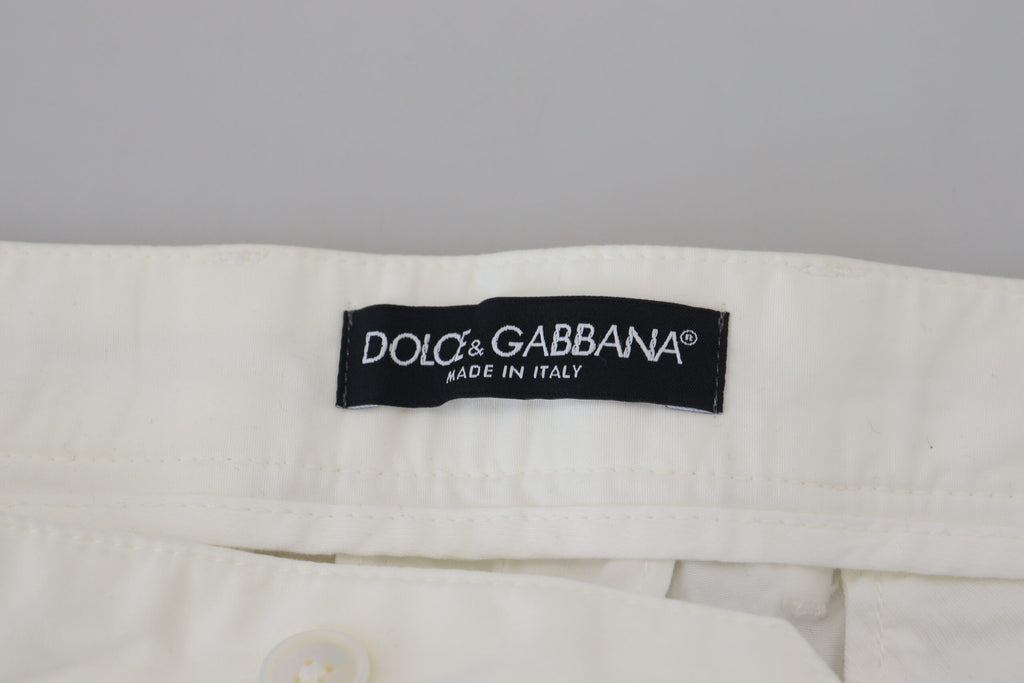 Dolce & Gabbana Weiße Skinny Chino-Hose aus Baumwolle