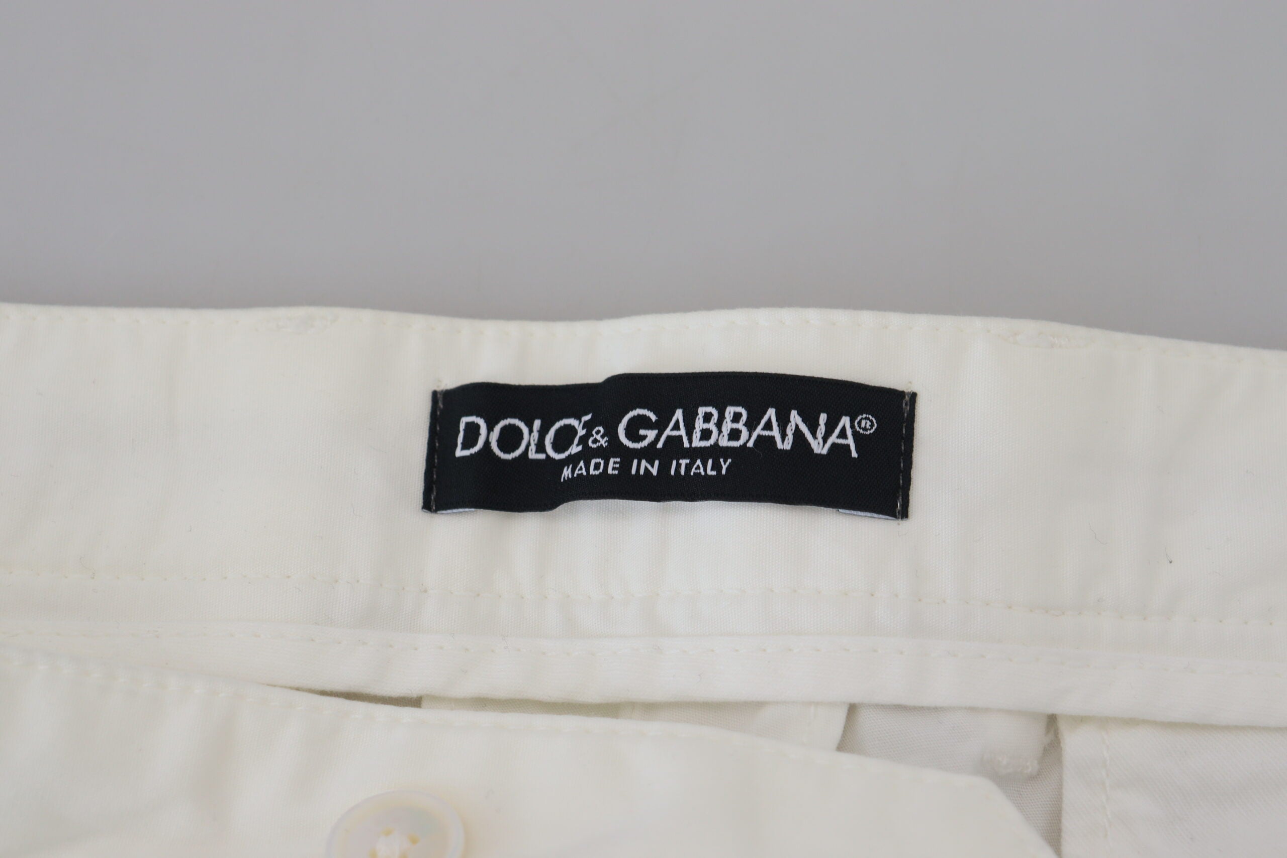 Dolce & Gabbana Weiße Skinny Chino-Hose aus Baumwolle