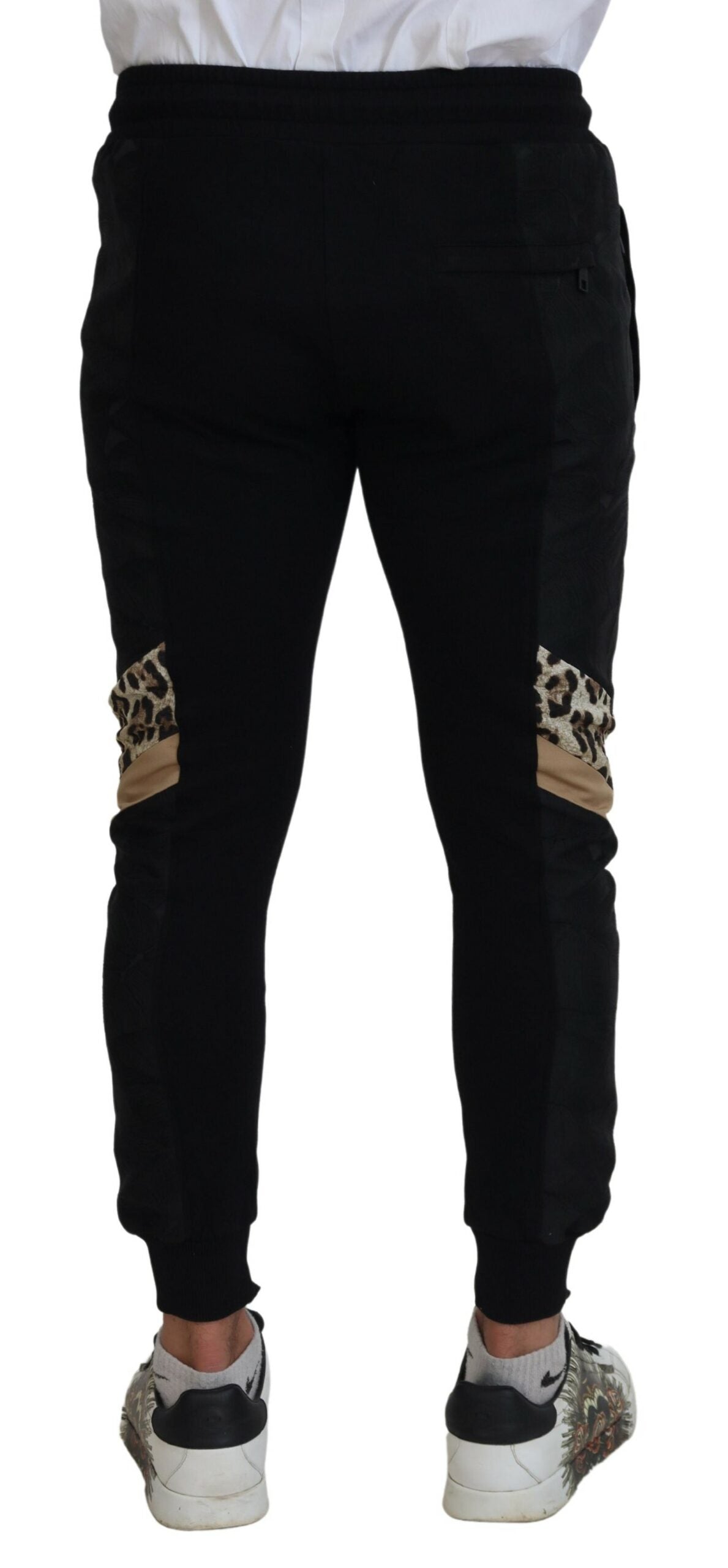 Dolce & Gabbana Schwarze Polyester Skinny Jogger Herren Hosen