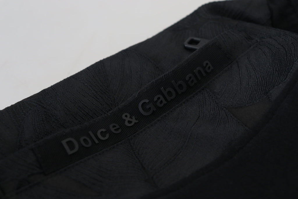 Dolce & Gabbana Schwarze Polyester Skinny Jogger Herren Hosen
