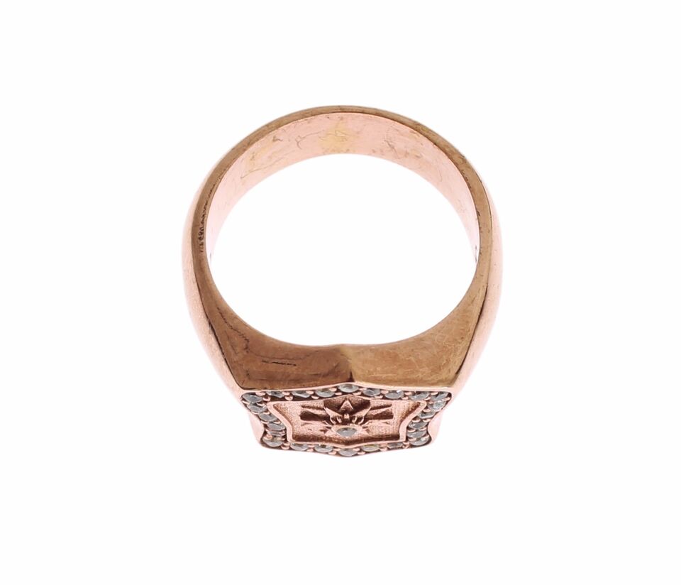 Nialaya Rosa Gold 925 Silber Authentic Clear Ring