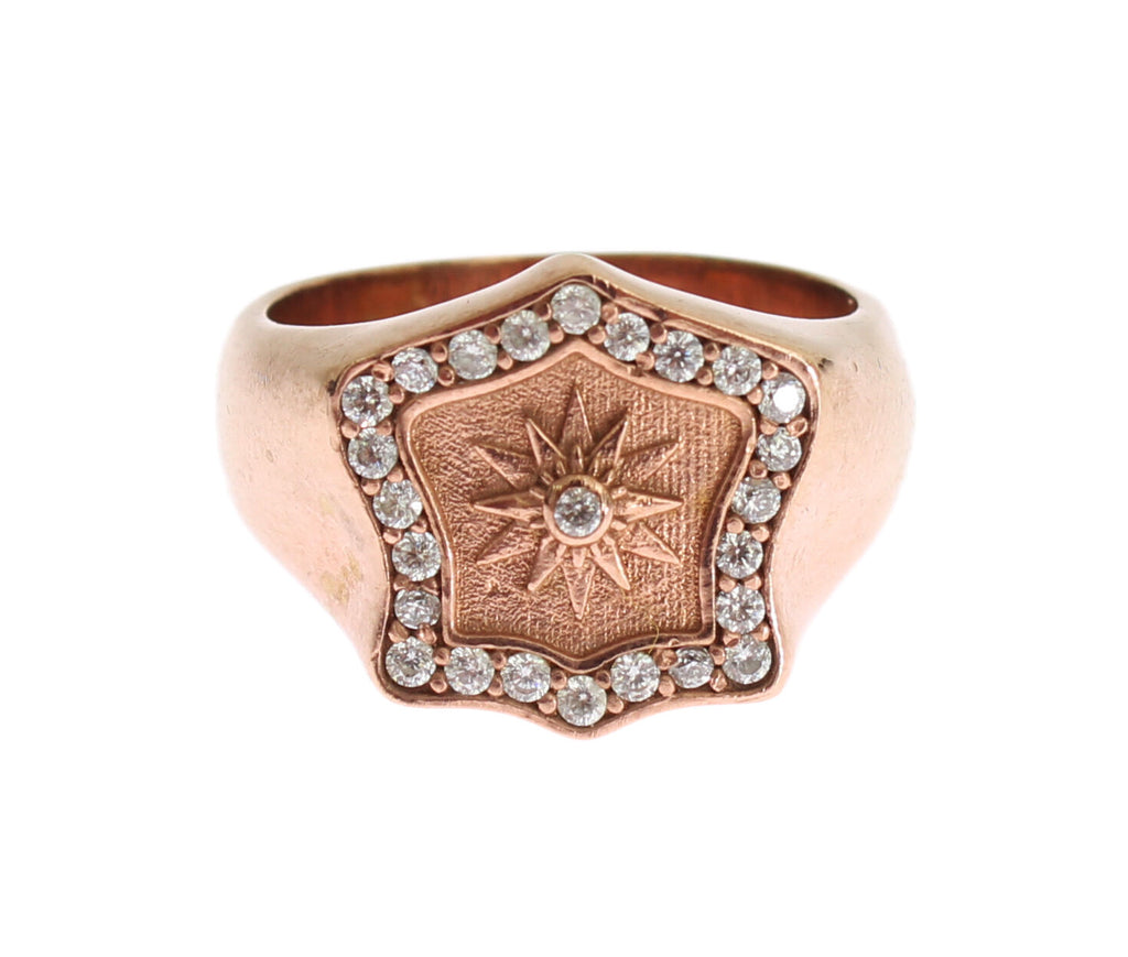 Nialaya Rosa Gold 925 Silber Authentic Clear Ring