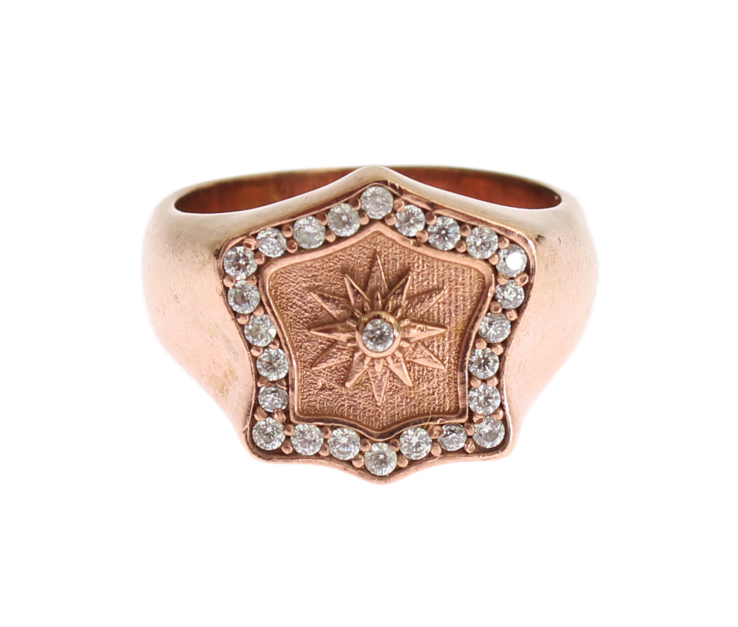 Nialaya Rosa Gold 925 Silber Authentic Clear Ring