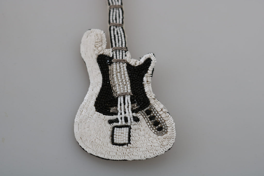 Dolce & Gabbana Gold Messing Perlen Gitarre Pin Accessoire Brosche