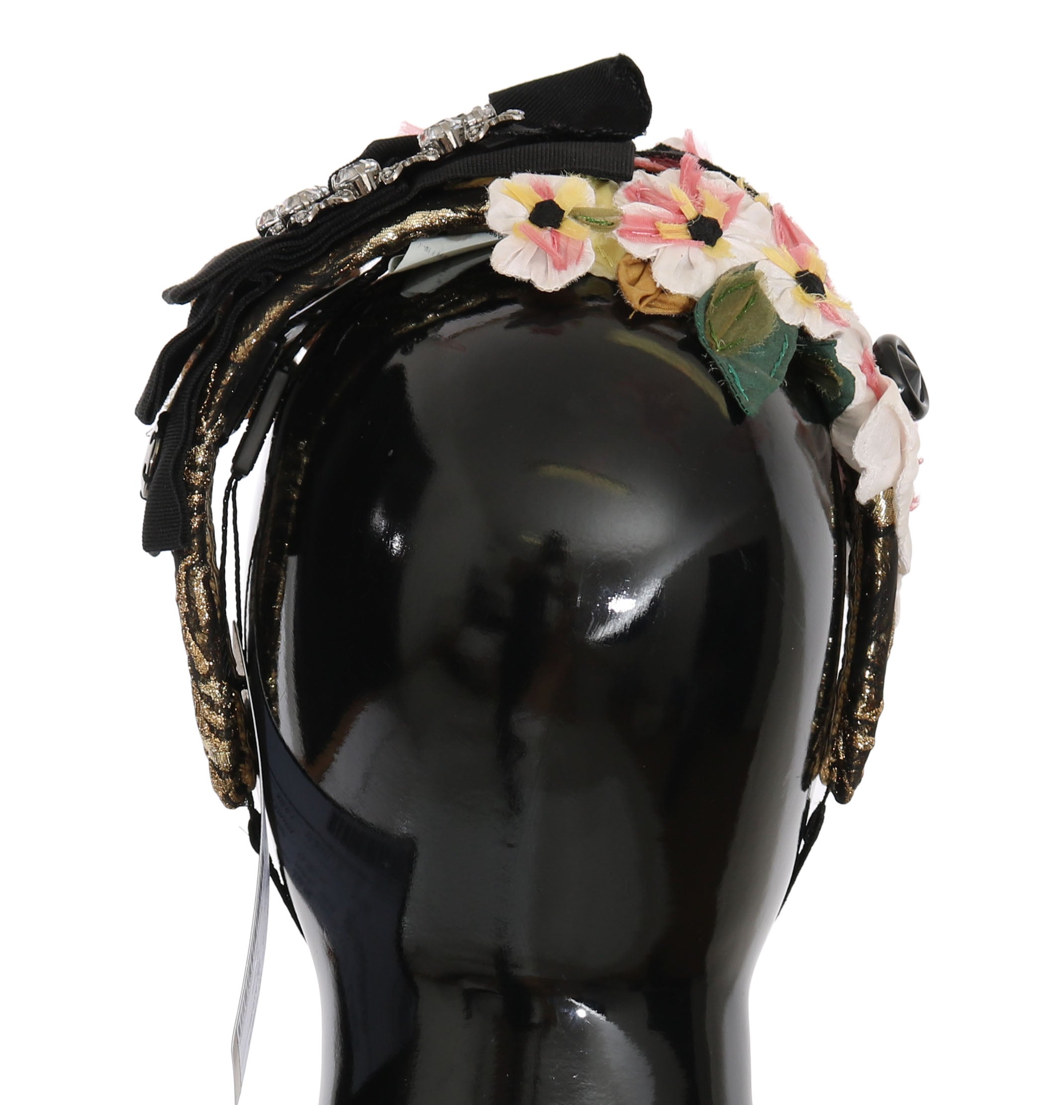 Dolce & Gabbana Multicolor Tiara Floral Kristall Schleife Diadem Stirnband