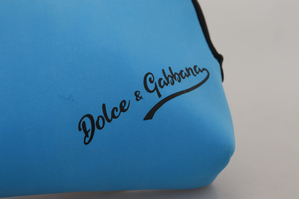 Dolce & Gabbana Handtäschchen mit blauem Logodruck und Leopardenmuster Toilettenbeutel