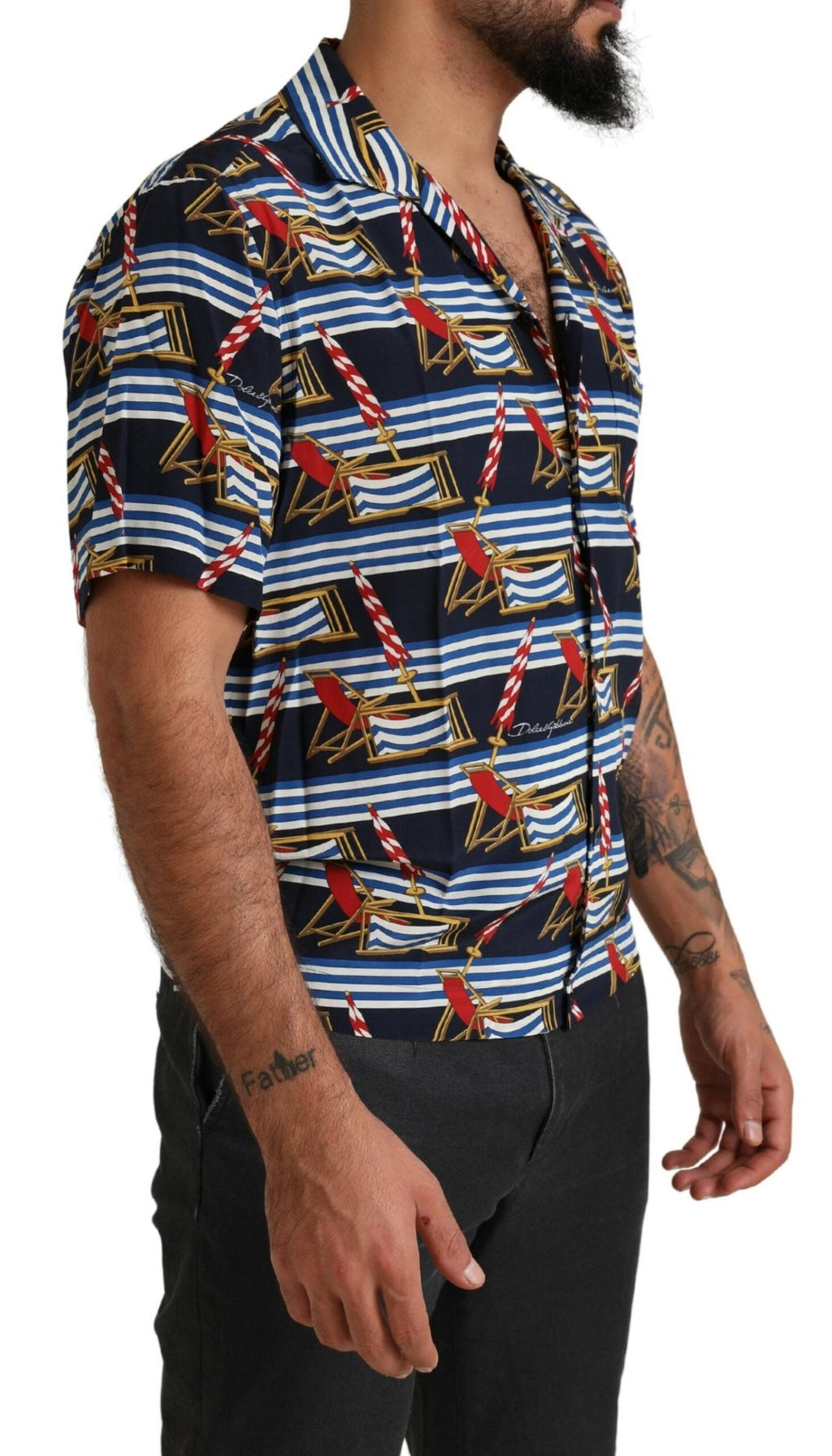 Dolce & Gabbana Multicolor Strandkorb Shirt mit kurzen Ärmeln