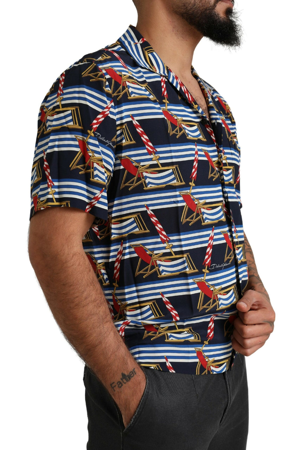 Dolce & Gabbana Multicolor Strandkorb Shirt mit kurzen Ärmeln