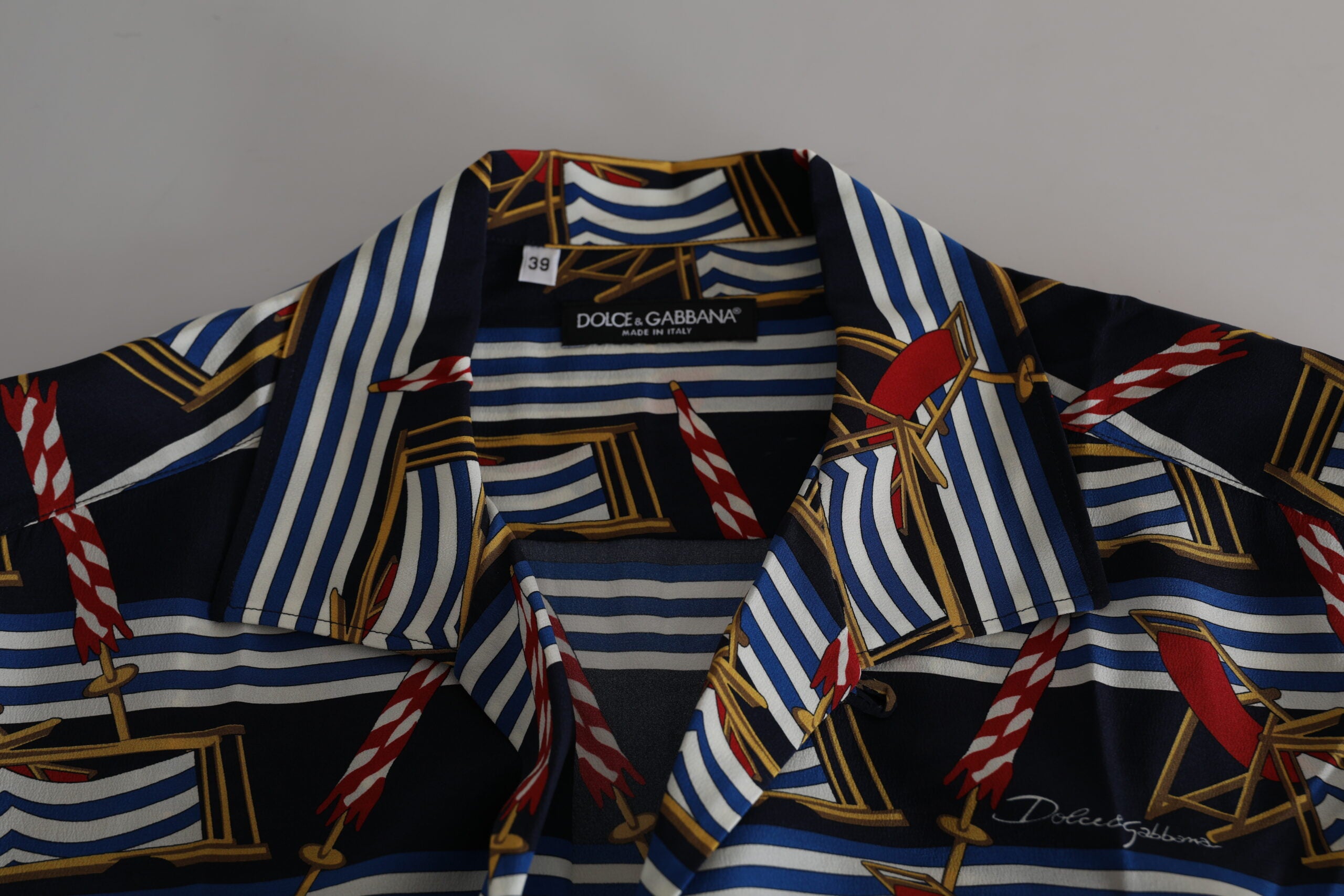 Dolce & Gabbana Multicolor Strandkorb Shirt mit kurzen Ärmeln