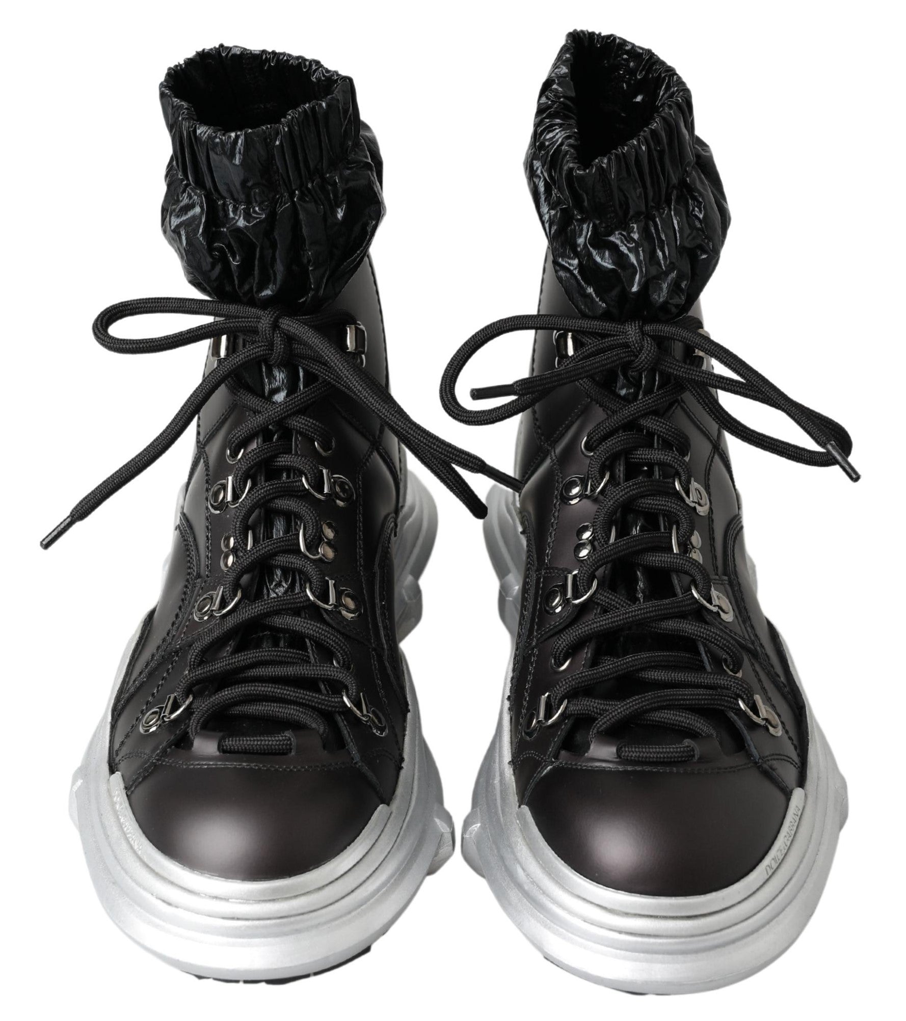 Dolce & Gabbana Schwarz Nylon Galileo High Top Turnschuhe Schuhe