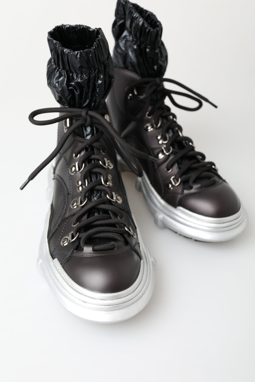 Dolce & Gabbana Schwarz Nylon Galileo High Top Turnschuhe Schuhe