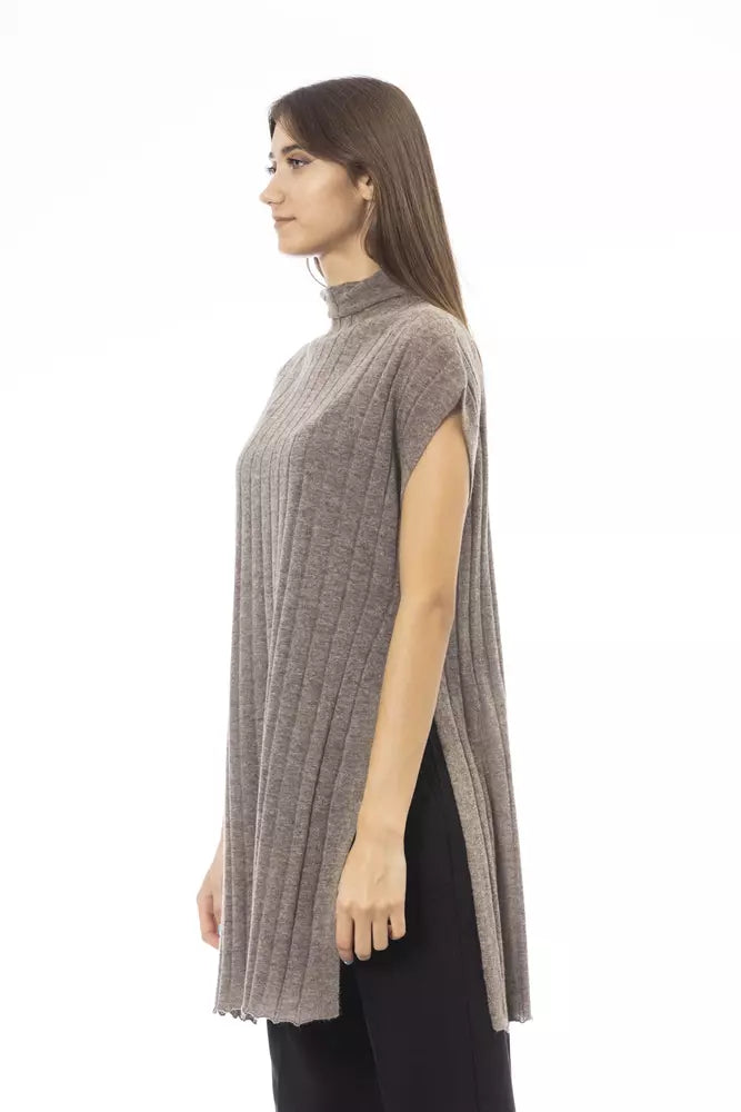 Alpha Studio Brauner Wollpullover für Damen