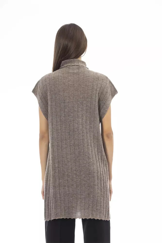 Alpha Studio Brauner Wollpullover für Damen