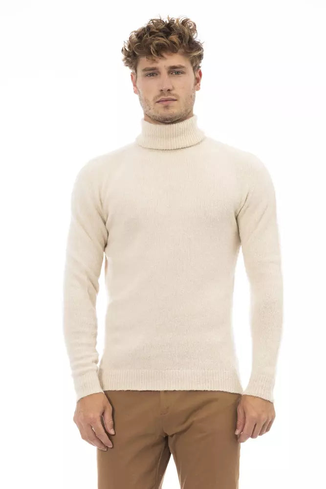 Alpha Studio Beiger Alpaka-Pullover für Herren