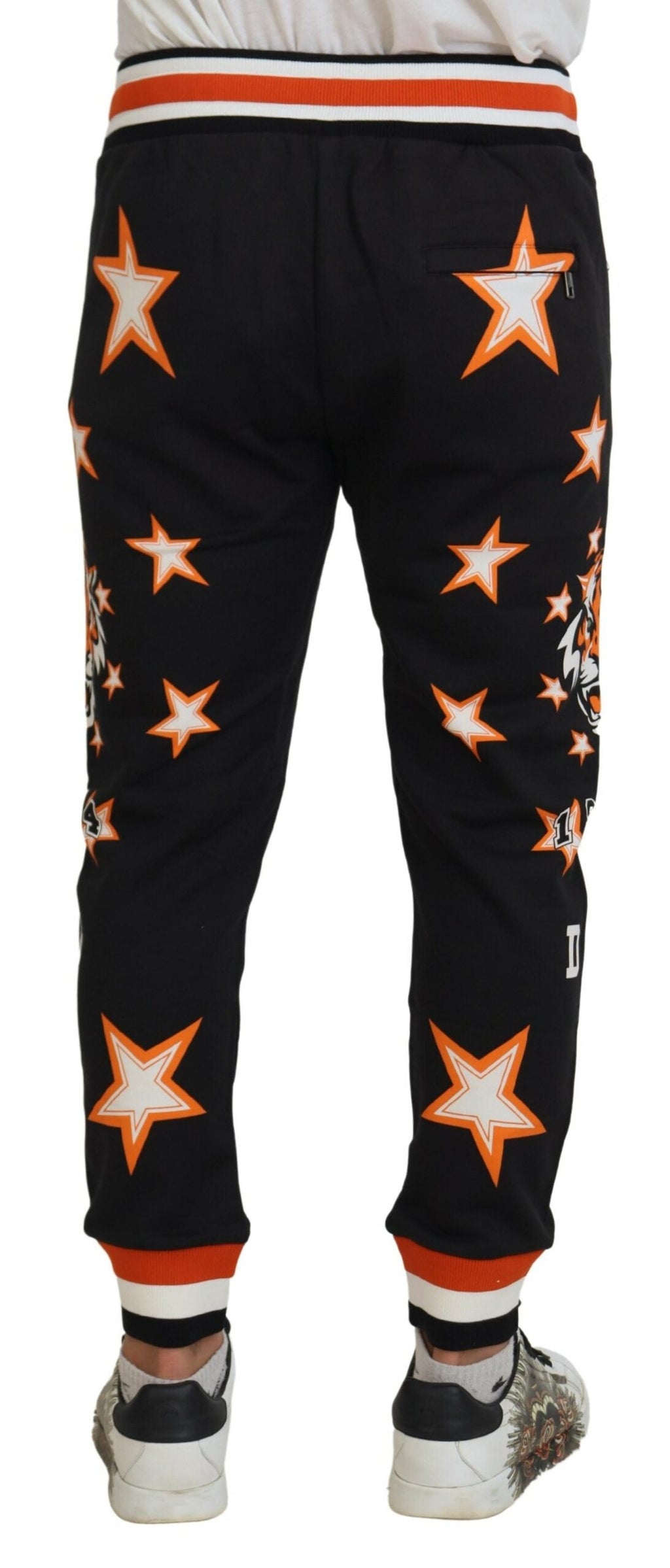 Dolce & Gabbana Schwarz Orange Star Hose Sporthose