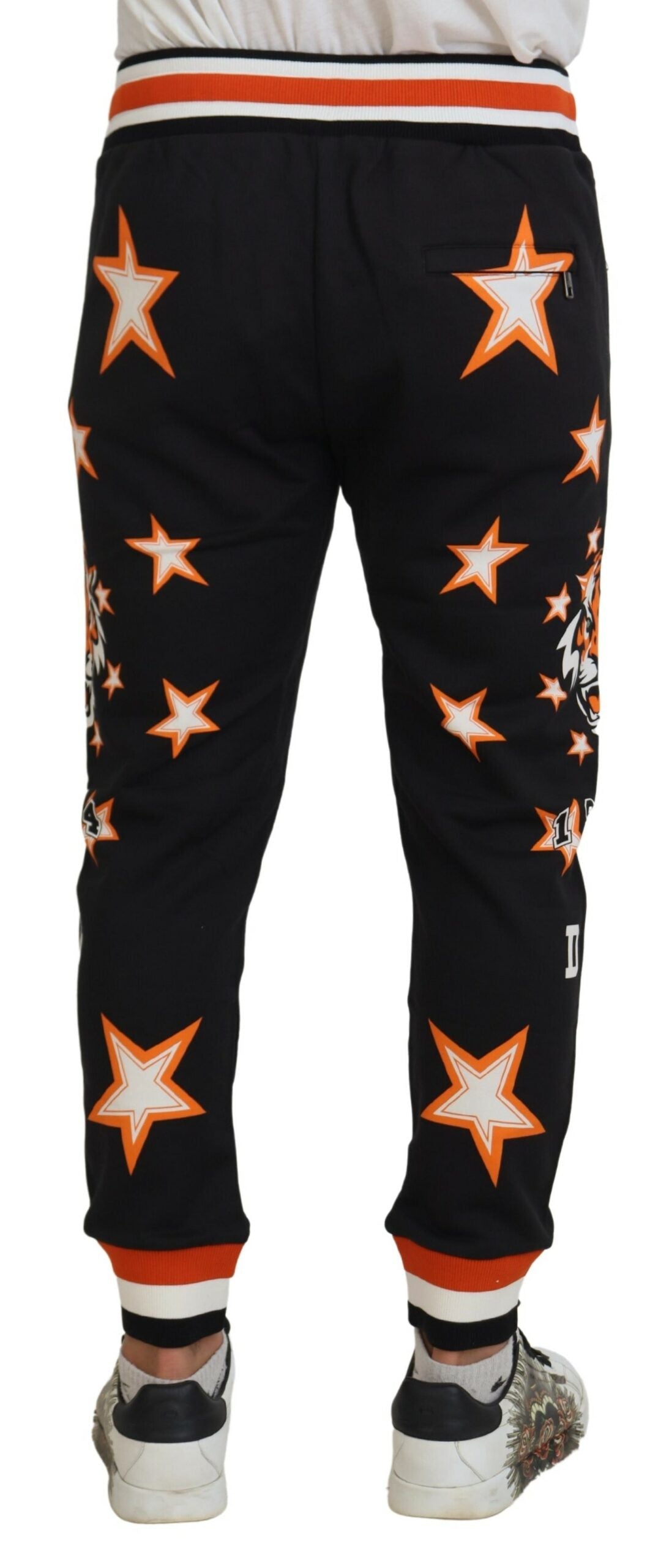 Dolce & Gabbana Schwarz Orange Star Hose Sporthose
